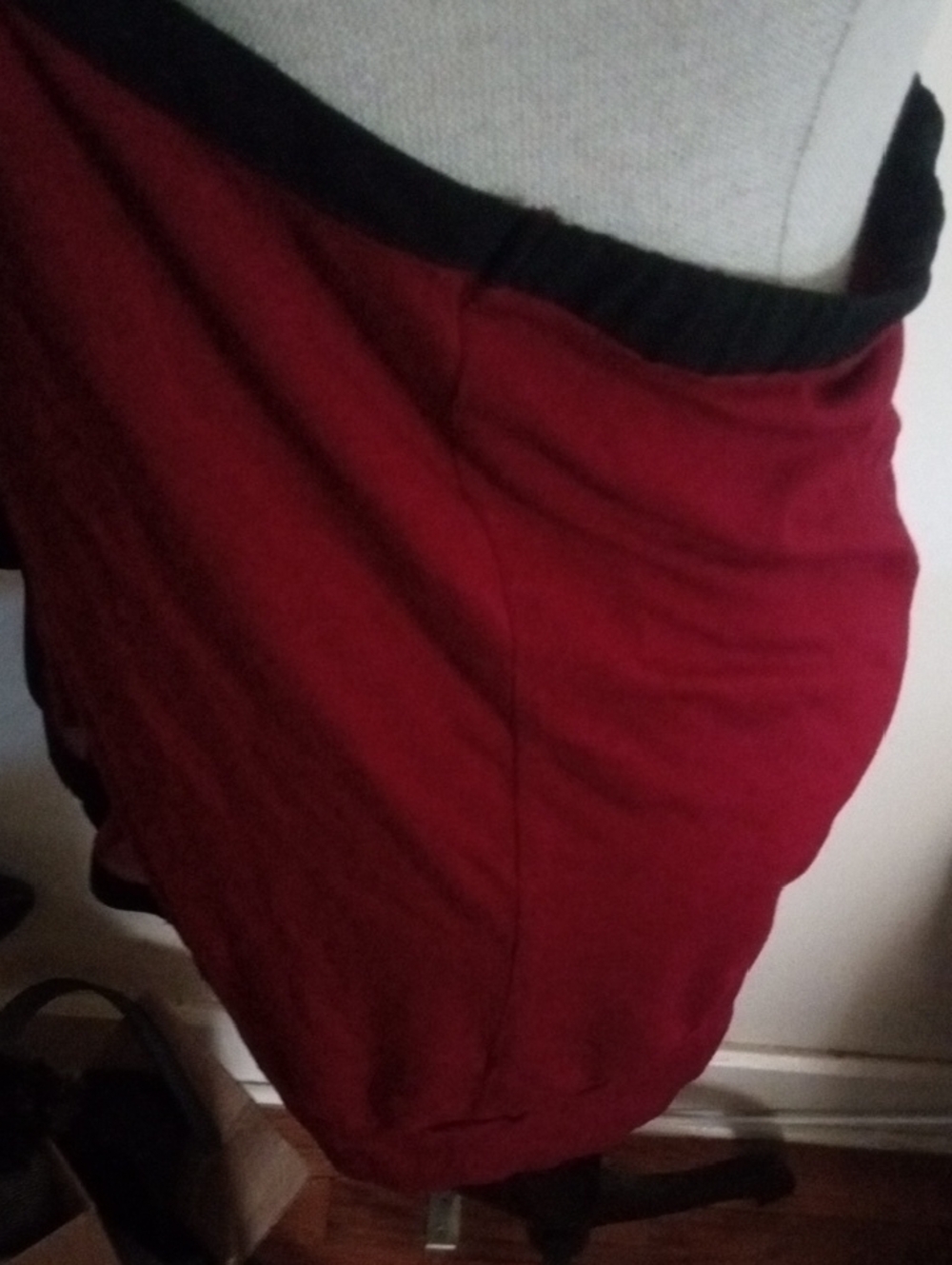 The Limited Gothic, Grunge Red Halter Top with Black Trim and Sheer Tie Up - Picture 5 of 10